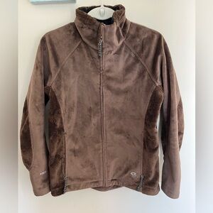 Mountain Hardwear Windstopper Soft Brown Fleece Full Zip Jacket Size Small
